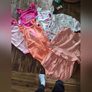 Koala Kids Mixed Colors Baby One-Piece Bodysuit Set - Pink, Coral, Peach, White